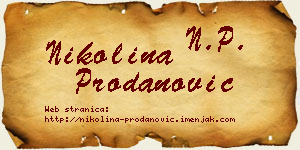 Nikolina Prodanović vizit kartica